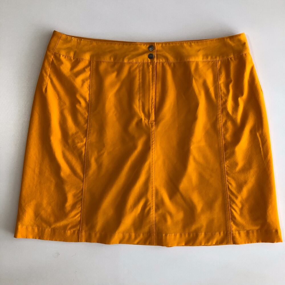 LIZ GOLF Women’s Yellow Stretch Pocket Skirt Skort w/ Built Shorts Sz 12